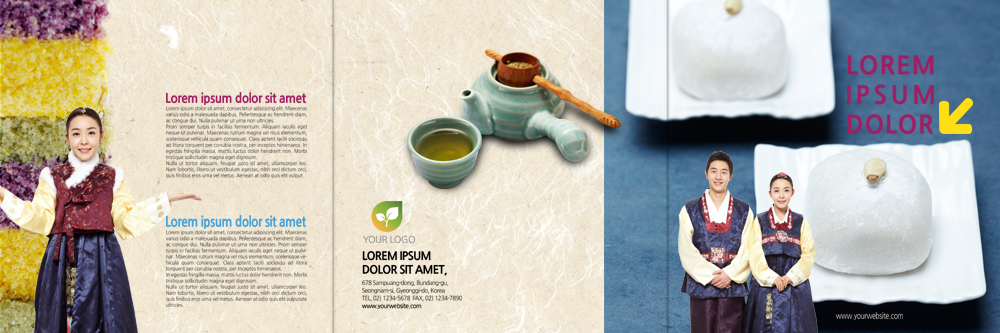 PSD 템플릿 편집 표지디자인 북디자인 커플 출판디자인 여자 표지 남자 리플렛 북커버 3단접지 안내 떡 팜플렛 상반신 20대 성인 앞모습 세명 한국인 전통차 찻잔 한복 찻주전자 손모으기 찹쌀떡 이미지템플릿 한국전통 뷰포인트 관계 주전자 잔 사람 동양인 손짓 청년 차_음료 전통의상 파일형식