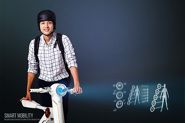 PSD 남자 그래프 한명 성인 한국인 네트워크 헬멧 디지털합성 합성 홀로그램 디지털아트 스마트모빌리티 전동휠 전동스쿠터 4차산업 모빌리티 1 산업 육상교통 교통수단 사람 동양인 스쿠터 보호장비 파일형식