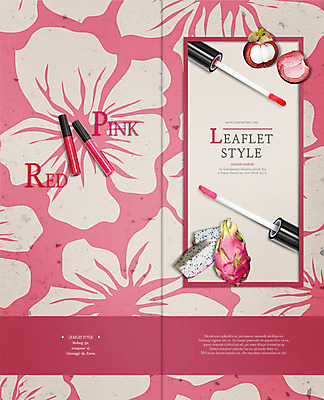 PSD 템플릿 편집 표지디자인 북디자인 영어 출판디자인 표지 꽃 리플렛 분홍색 2단접지 북커버 팜플렛 사람없음 빨간색 뷰티 열대과일 립글로스 용과 리치 이미지템플릿 식물 문자 컬러 과일 화장품 파일형식