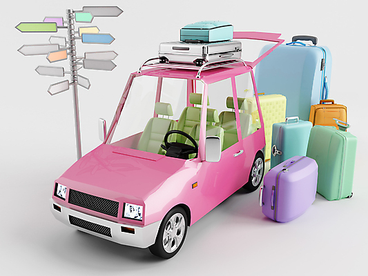 포토 JPG 해외이미지 여행 자동차 휴가 관리 사람없음 컬러풀 3D 여행가방 스파 꿈 짐 선택 지시 방향 강렬 로딩 파스텔톤 해외202004 해외포토 육상교통 컬러 컨셉 가방 모션 디지털합성 파일형식 이미지허브
