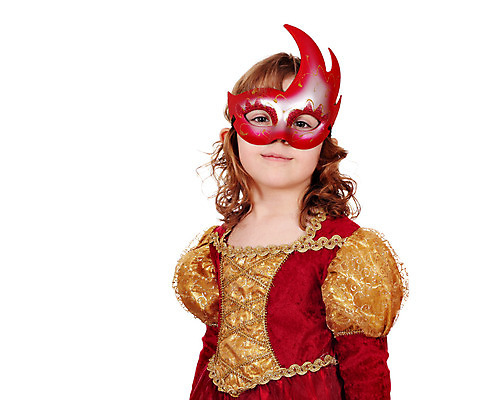 포토 JPG 해외이미지 백인 드레스 여자 행복 어린이 가면 한명 사람 빨간색 흰색 황금 극장 예술가 해외202004 해외포토 서양인 1 옷 감정 컬러 파일형식 이미지허브