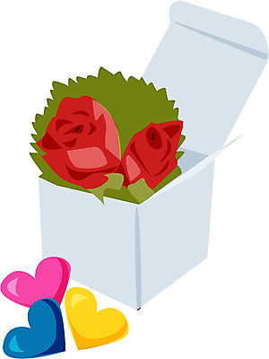 EPS 클립아트 식물 꽃잎 화초 줄기 꽃다발 프로포즈 잎 일러스트 화이트데이 발렌타인데이 선물 사랑 사람없음 선물상자 컬러풀 흰색 하트 애정표현 꽃상자 국내일러스트 모양 꽃 감정 컬러 데이이벤트 상자 표현 파일형식 벡터