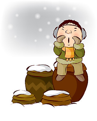 EPS 캐릭터 계절 남자 초등학생 어린이 겨울 일러스트 한명 사람 소년 야외 추위 눈 항아리 절기 입동 남자만 남자한명만 어린이만 소년만 소년한명만 국내일러스트 일러캐릭터 자연요소 1 학생 날씨 도자기 파일형식 벡터