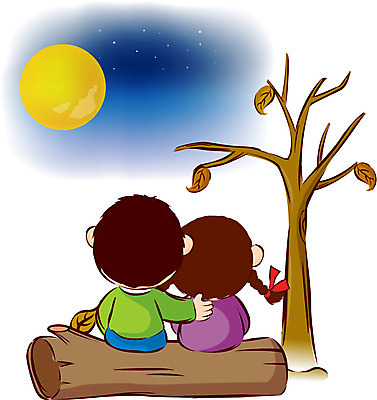 EPS 나무 캐릭터 커플 계절 여자 남자 어린이 일러스트 사랑 사람 소녀 소년 두명 로맨틱 달 가을 절기 추분 어린이만 국내일러스트 일러캐릭터 자연요소 식물 감정 컨셉 관계 파일형식 벡터