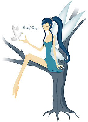 EPS 나무 캐릭터 여자 컬러 일러스트 상상 조류 요정 한명 사람 20대 성인 파란색 비둘기 상상캐릭터 여자만 여자한명만 성인여자만 청년만 청년여자만 성인한명만 청년여자한명만 성인여자한명만 성인만 국내일러스트 일러캐릭터 식물 동물 1 청년 파일형식 벡터