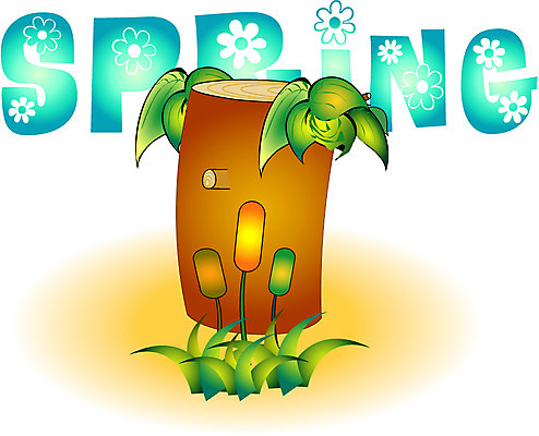 EPS 클립아트 나무 식물 문자 알파벳 영어 사계절 계절 일러스트 자연 사람없음 봄 풀 잡초 나무토막 국내일러스트 생태계 파일형식 벡터