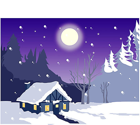 EPS 클립아트 나무 사계절 계절 건축 크리스마스 겨울 일러스트 자연현상 자연 하늘 산 주택 풍경 사람없음 달 눈 저녁 화이트크리스마스 국내일러스트 자연요소 식물 기념일 날씨 건물 야간 생태계 파일형식 벡터