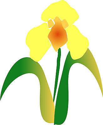 EPS 클립아트 식물 꽃잎 꽃 화초 줄기 잎 일러스트 사람없음 초록색 노란색 난초 동양란 양란 국내일러스트 컬러 파일형식 벡터