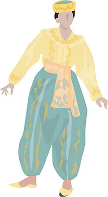 EPS 클립아트 옷 여자 남자 외국문화 일러스트 중동 한명 사람 20대 성인 전통의상 터키전통의상 청년만 성인만 튀르키예 국내일러스트 1 전통 나라 아시아 문화 청년 파일형식 벡터