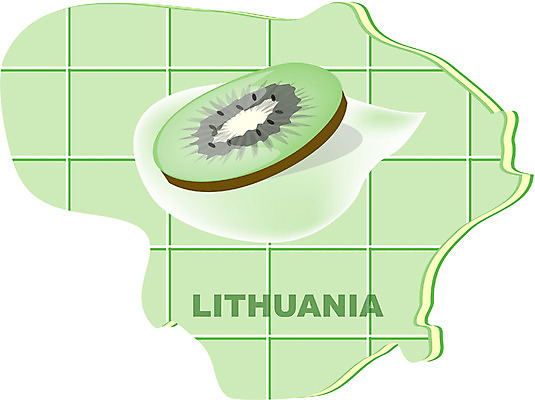 EPS 클립아트 해외 유럽 나라 지구 외국문화 지도 과일 일러스트 키위 사람없음 세계 리투아니아 지명 국내일러스트 문화 파일형식 벡터