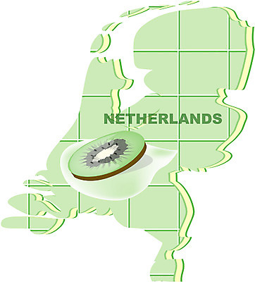 EPS 클립아트 해외 유럽 나라 지구 외국문화 지도 과일 일러스트 키위 사람없음 세계 네덜란드 네덜란드문화 지명 국내일러스트 문화 유럽문화 파일형식 벡터