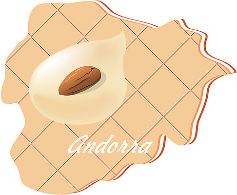 EPS 클립아트 해외 유럽 나라 지구 외국문화 지도 일러스트 사람없음 세계 쿠키 과자 아몬드 안도라 지명 국내일러스트 문화 디저트 견과류 파일형식 벡터