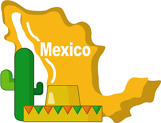 EPS 클립아트 모자 해외 나라 지구 외국문화 지도 일러스트 멕시코 선인장 아메리카 사람없음 세계 중앙아메리카 지명 국내일러스트 식물 잡화 문화 북아메리카 대륙 파일형식 벡터