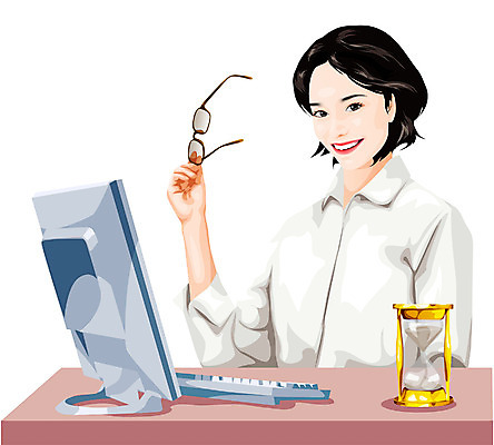 EPS 여자 안경 일러스트 비즈니스 실내 한명 사람 20대 성인 컴퓨터 사무실 업무 직장인 비즈니스우먼 비즈니스캐릭터 모래시계 책상 여자만 여자한명만 성인여자만 청년만 청년여자만 성인한명만 청년여자한명만 성인여자한명만 성인만 일러캐릭터 직업 캐릭터 1 잡화 모래 시계 가구 청년 내부 전자제품 작업 파일형식 벡터