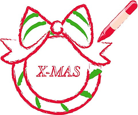 클립아트 기념일 크리스마스장식 크리스마스 일러스트 크리스마스용품 색연필 연필 화환 그리기 오브젝트 그림 장식리스 국내일러스트 꽃 모션 학용품 이벤트 필기구 용품