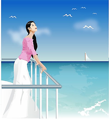 EPS 주간 웰빙 계절 여자 바다 여행 일러스트 리조트 휴가 한명 사람 20대 성인 야외 여름 여름휴가 바캉스 선상 선박 여자만 여자한명만 성인여자만 청년만 청년여자만 성인한명만 청년여자한명만 성인여자한명만 성인만 국내일러스트 자연요소 1 수상교통 청년 파일형식 벡터 여름_계절