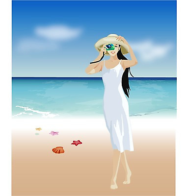 EPS 주간 모자 웰빙 계절 원피스 여자 바다 여행 일러스트 휴가 불가사리 한명 사람 20대 성인 해변 야외 여름 여름휴가 바캉스 카메라 촬영 여자만 여자한명만 성인여자만 청년만 청년여자만 성인한명만 청년여자한명만 성인여자한명만 성인만 국내일러스트 자연요소 1 잡화 옷 극피동물 청년 전자제품 파일형식 벡터 여름_계절