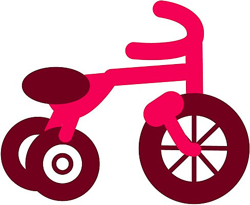EPS 클립아트 육상교통 분홍색 일러스트 사람없음 자전거 운송업 세발자전거 국내일러스트 산업 교통수단 컬러 바이크 파일형식 벡터