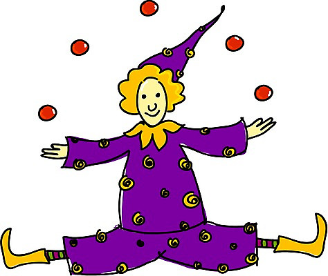 EPS 클립아트 직업 일러스트 한명 사람 성인 광대 피에로 서커스 공던지기 저글링 성인만 가상인물 국내일러스트 1 상상 파일형식 벡터