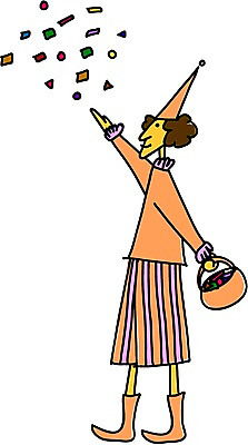 EPS 클립아트 일러스트 상상 요정 한명 사람 고깔모자 마법 퍼레이드 가상인물 국내일러스트 모자_잡화 1 이벤트 파일형식 벡터