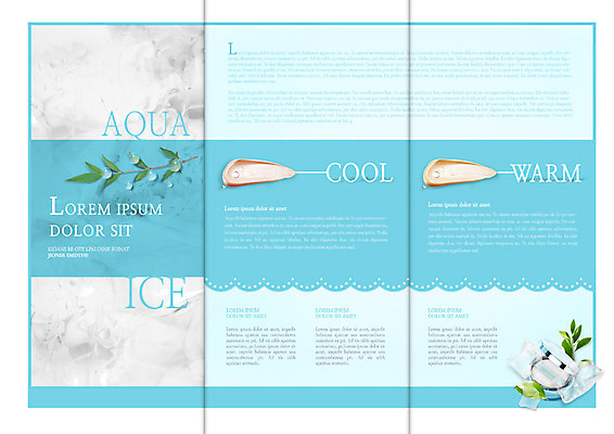 PSD 템플릿 편집 표지디자인 북디자인 출판디자인 내지 리플렛 북커버 3단접지 따뜻함 팜플렛 사람없음 뷰티 화장품 차가움 파우더 아쿠아 이미지템플릿 파일형식