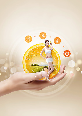 전신 PSD 편집이미지 손 여자 몸매관리 다이어트 오렌지 한손 논 서기 들기 20대 성인 두명 신체부위 한국인 의료성형뷰티 이미지편집 농업 과일 모션 건강 사람 동양인 청년 파일형식