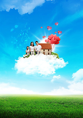 전신 PSD 구름 편집이미지 여자 남자 어린이 가족 하늘 부동산 주택 앉기 잔디 성인 앞모습 세명 30대 한국인 하트풍선 이미지편집 자연요소 식물 뷰포인트 관계 모션 사람 동양인 건물 장년 하트 재산 풍선 파일형식