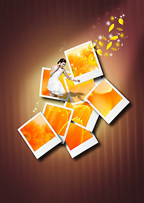 PSD 서양인 백인 편집이미지 원피스 여자 꽃잎 꽃 한명 상반신 20대 성인 노란색 폴라로이드사진 성인여자한명만 이미지편집 외국인 식물 1 옷 컬러 사람 청년 폴라로이드 여자한명만 성인여자만 파일형식