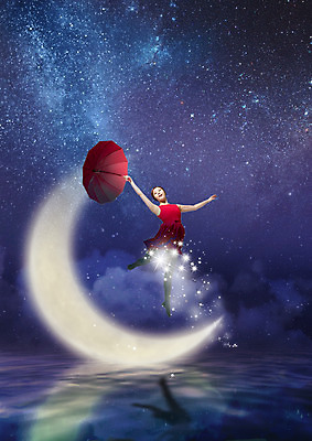 전신 PSD 편집이미지 원피스 여자 바다 포즈 우산 밤하늘 한명 20대 성인 빛 펼침 한국인 춤 야간 초승달 성인여자한명만 이미지편집 자연요소 1 옷 모션 하늘 문화예술 사람 동양인 청년 달 여자한명만 성인여자만 파일형식