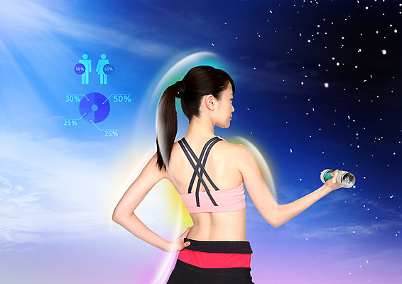 PSD 편집이미지 여자 사람모양 한명 상반신 성인 뒷모습 빛 운동복 운동 아령 일본인 분석 원그래프 성인여자한명만 이미지편집 모양 외국인 1 옷 뷰포인트 컨셉 그래프 건강 사람 동양인 여자한명만 성인여자만 파일형식