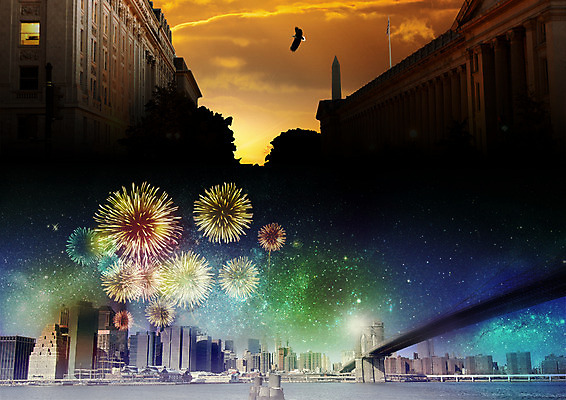 PSD 편집이미지 여행 밤하늘 불꽃놀이 사람없음 건물 관광지 도시 가교 이미지편집 건축물 놀이 하늘 야간 파일형식
