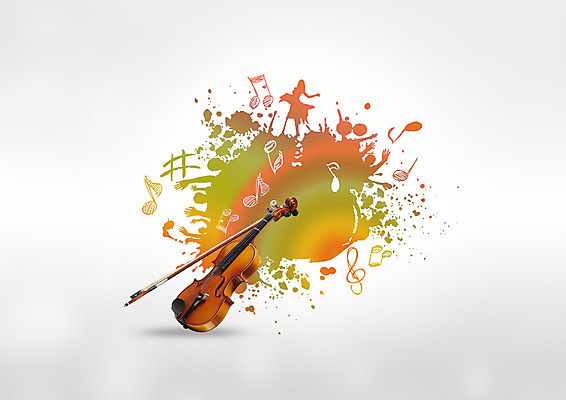 PSD 편집이미지 여자 실루엣 음악 음표 한명 얼룩 바이올린 이미지편집 1 기호 현악기 문화예술 촬영기법 사람 파일형식