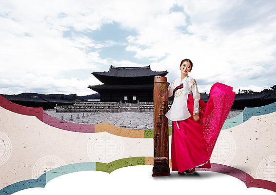 전신 PSD 편집이미지 여자 음악 고건축 한국건축 국악 한명 서기 20대 성인 한국인 한복 가야금 이미지편집 1 한국전통 전통 건축물 건축 모션 현악기 문화예술 국악기 사람 동양인 청년 전통의상 파일형식