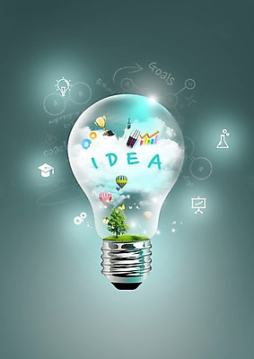 PSD 나무 구름 편집이미지 교육 전구 상상 아이디어 사람없음 책 열기구 이미지편집 자연요소 식물 컨셉 항공교통 파일형식