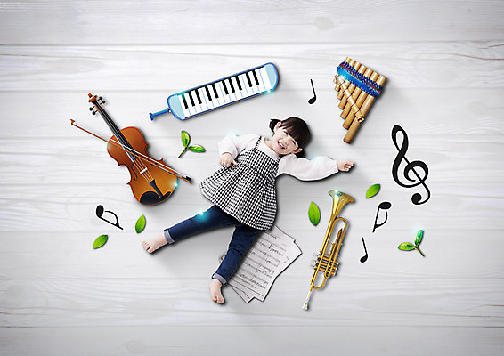 전신 PSD 편집이미지 여자 어린이 음표 나뭇잎 한명 목재 새싹 한국인 높은음자리표 바이올린 트럼펫 멜로디언 팬플루트 이미지편집 나무 식물 1 기호 악기 음악 잎 재료 현악기 사람 동양인 금관악기 파일형식