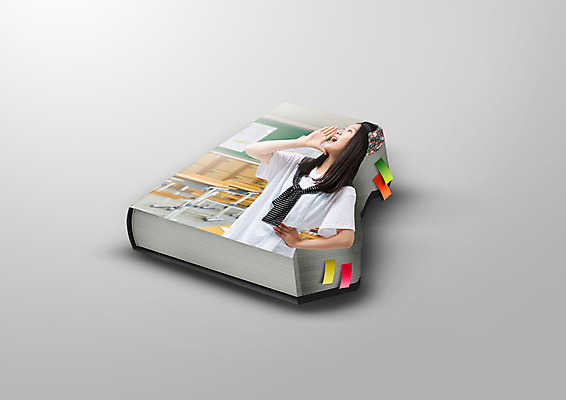 PSD 편집이미지 여자 허리손 교실 고등학생 한명 상반신 책 외침 한국인 한권 이미지편집 1 학생 교육 포즈 학교 청소년 사람 동양인 소리 파일형식