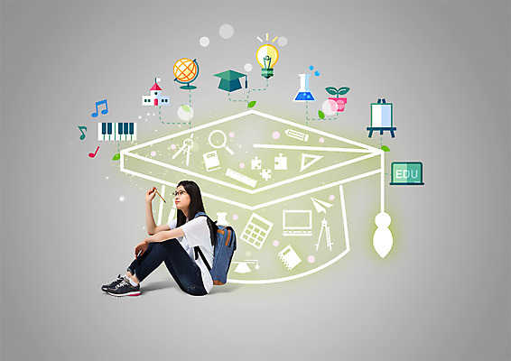 전신 PSD 편집이미지 여자 교육 학사모 고등학생 학용품 한명 앉기 옆모습 한국인 청소년교육 이미지편집 모자_잡화 1 학생 뷰포인트 졸업 모션 청소년 문구용품 사람 동양인 파일형식