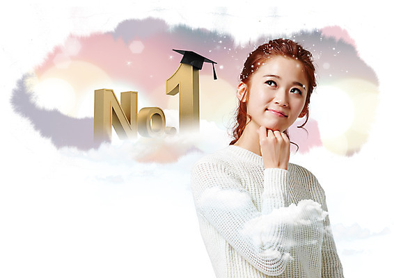 PSD 편집이미지 여자 교육 대학생 학사모 한명 상반신 20대 성인 턱괴기 한국인 고민 넘버원 대학교육 성인여자한명만 이미지편집 모자_잡화 1 학생 감정 졸업 모션 사람 동양인 청년 여자한명만 성인여자만 파일형식