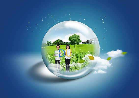 PSD 나무 구름 편집이미지 여자 교육 남자 초등학생 초등교육 잔디 두명 일본인 에듀 유리구슬 이미지편집 자연요소 외국인 식물 학생 유리 사람 동양인 구슬 에듀케이션 파일형식