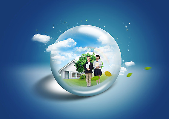 PSD 나무 구름 편집이미지 여자 교육 남자 교복 초등학생 나뭇잎 주택 초등교육 두명 일본인 유리구슬 이미지편집 자연요소 외국인 식물 학생 옷 잎 유리 사람 동양인 건물 구슬 파일형식