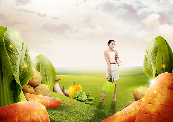 전신 PSD 외국인 편집이미지 여자 피망 감자 파프리카 한명 서기 들기 동양인 정장 잔디 초원 20대 성인 앞모습 장보기 버섯 당근 장바구니 청경채 이미지편집 식물 1 옷 뷰포인트 채소 모션 뿌리채소 사람 인종 청년 쇼핑 바구니 파일형식