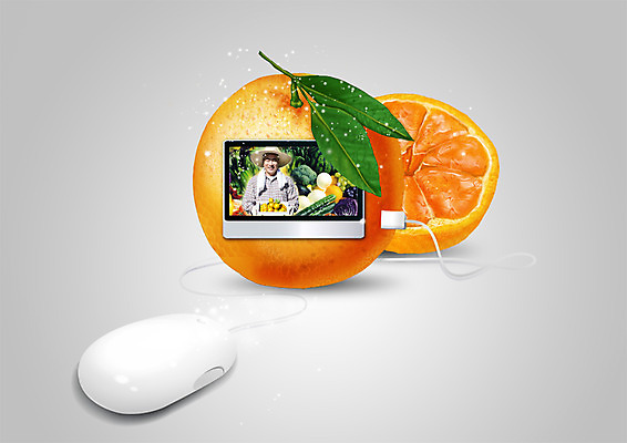 PSD 편집이미지 남자 50대 채소 오렌지 과일 한명 상반신 성인 컴퓨터 한국인 마우스 농부 USB케이블 성인남자한명만 이미지편집 직업 1 중년 사람 동양인 전자제품 컴퓨터용품 USB 남자한명만 성인남자만 파일형식