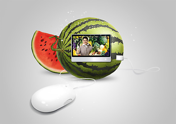 PSD 편집이미지 남자 40대 채소 과일 수박 한명 상반신 성인 앞모습 컴퓨터 한국인 마우스 농부 USB케이블 성인남자한명만 이미지편집 직업 1 뷰포인트 중년 사람 동양인 전자제품 컴퓨터용품 USB 남자한명만 성인남자만 파일형식