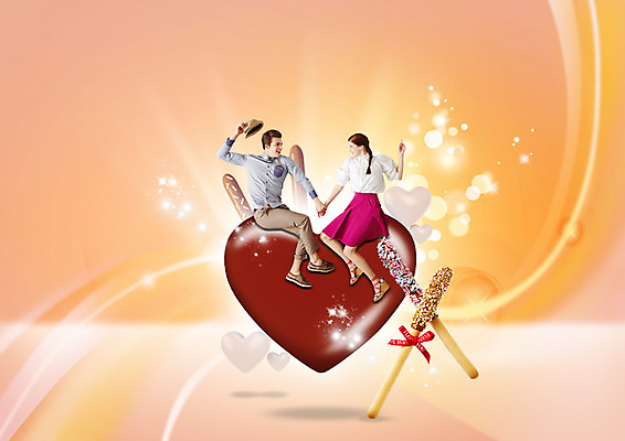 전신 PSD 백인 편집이미지 커플 여자 남자 앉기 20대 성인 두명 옆모습 마주보기 손잡기 하트 빼빼로 빼빼로데이 이미지편집 모양 서양인 뷰포인트 관계 모션 데이이벤트 디저트 사람 청년 막대과자 파일형식