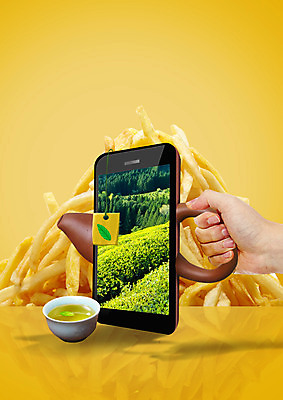 PSD 편집이미지 손 한명 신체부위 스마트폰 감자튀김 잡기 찻잔 찻주전자 녹차 녹차밭 이미지편집 1 밭 모션 주전자 잔 감자 사람 차_음료 핸드폰 스마트기기 튀김 파일형식