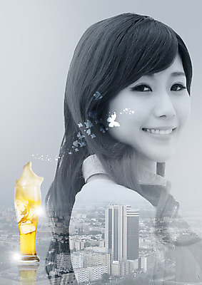 PSD 편집이미지 여자 나비 한잔 생맥주 한명 미소 빌딩 상반신 성인 옆모습 30대 도시 일본인 맥주잔 성인여자한명만 혼족 이미지편집 외국인 1 뷰포인트 곤충 술잔 맥주 표정 사람 동양인 건물 장년 싱글라이프 여자한명만 성인여자만 파일형식