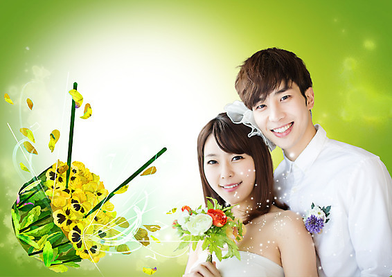 PSD 편집이미지 커플 여자 남자 꽃잎 꽃 신부 부케 웨딩드레스 신랑 신혼부부 미소 들기 정장 턱시도 상반신 20대 성인 두명 한국인 북 이미지편집 식물 부부 드레스 옷 꽃다발 결혼 관계 모션 타악기 표정 사람 동양인 청년 신혼 파일형식