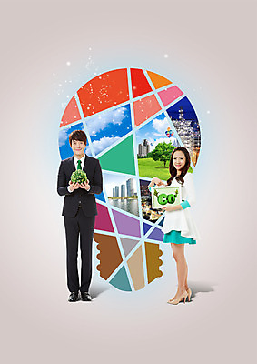 전신 PSD 편집이미지 공원 여자 남자 조각 전구 서기 들기 정장 20대 성인 두명 앞모습 옆모습 자연보호 환경 그린캠페인 한국인 가리킴 도시 이산화탄소 잔디공 이미지편집 옷 공공시설 캠페인 뷰포인트 공 모션 자연 사람 동양인 손짓 청년 보호 파일형식