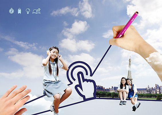 전신 PSD 편집이미지 손 여자 교복 선 고등학생 색연필 앉기 여러명 신체부위 음악감상 터치 한국인 양손 프랑스 에펠탑 청소년교육 그림 클릭 어학연수 이미지편집 학생 옷 교육 유럽 다수 모션 청소년 학용품 사람 동양인 감상 유학 파리 랜드마크 파일형식