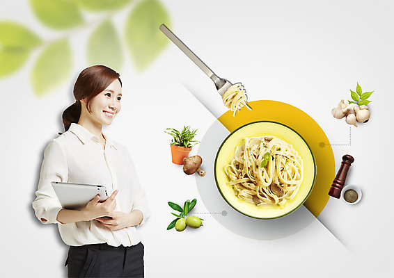 PSD 편집이미지 여자 포크 식재료 파스타 마늘 한명 미소 들기 정장 상반신 성인 30대 태블릿 버섯 한국인 허브 올리브 후추 파스타면 성인여자한명만 이미지편집 식물 1 식기 옷 열매 채소 모션 서양음식 표정 사람 동양인 장년 전자제품 스마트기기 면류 향신료 여자한명만 성인여자만 파일형식